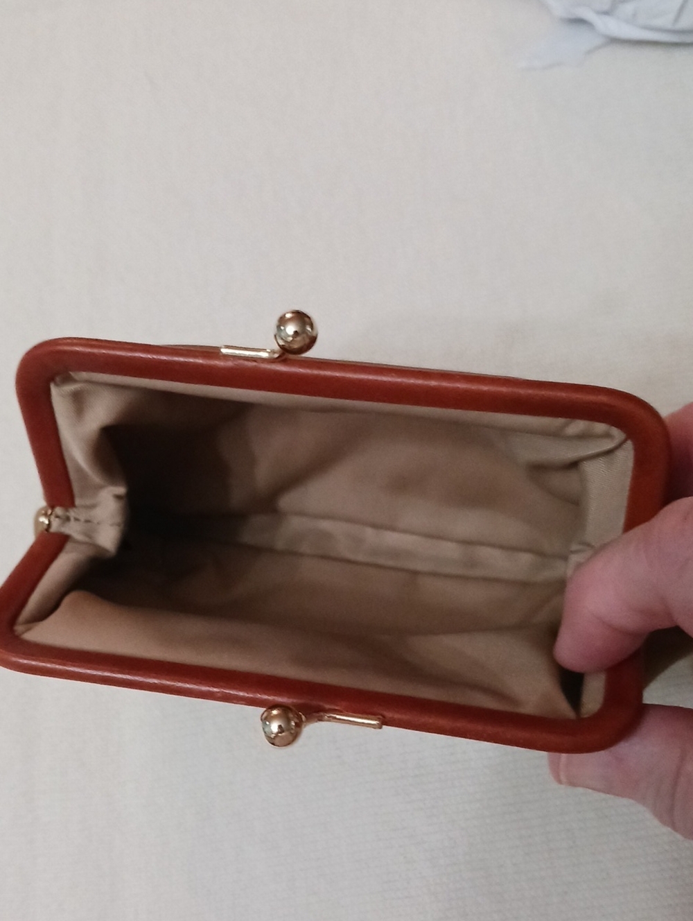 Dooney & Bourke Khaki and Tan Kiss-Lock Coin Purse - Picture 3 of 3